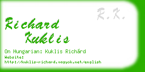 richard kuklis business card